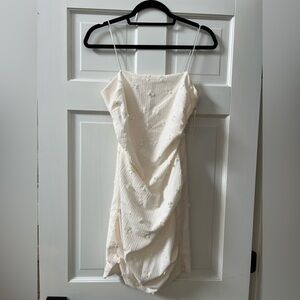 Elegant Cream Textured Dress